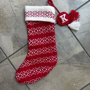 Wondershop Red and White Knit Stocking